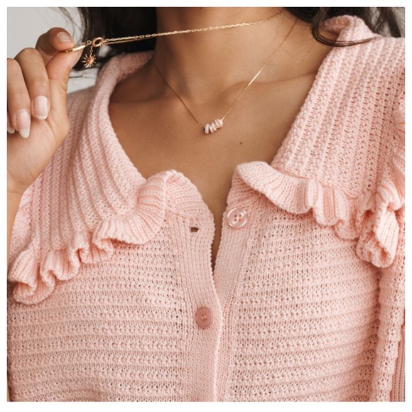 NWT! Anthropologie The Ainsley Ruffle-Collar Cardigan Sweater by Self Contrast - Picture 2 of 8